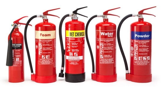 أنواع وأستخدامات طفايات الحريق Fire Extinguishers